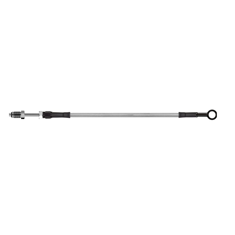 Goodridge 58in Universal Clutch Line w/Black Zinc Fittings & Clear Hose - Straight Banjo 7/16 UNF
