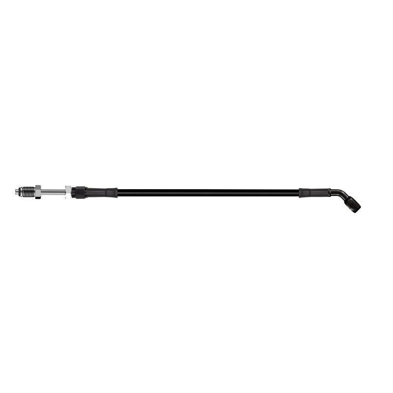 Goodridge 58in Universal Clutch Line w/Blk Fittings & Blk Hose - 45 Deg Banjo w/Straight 7/16 UNF