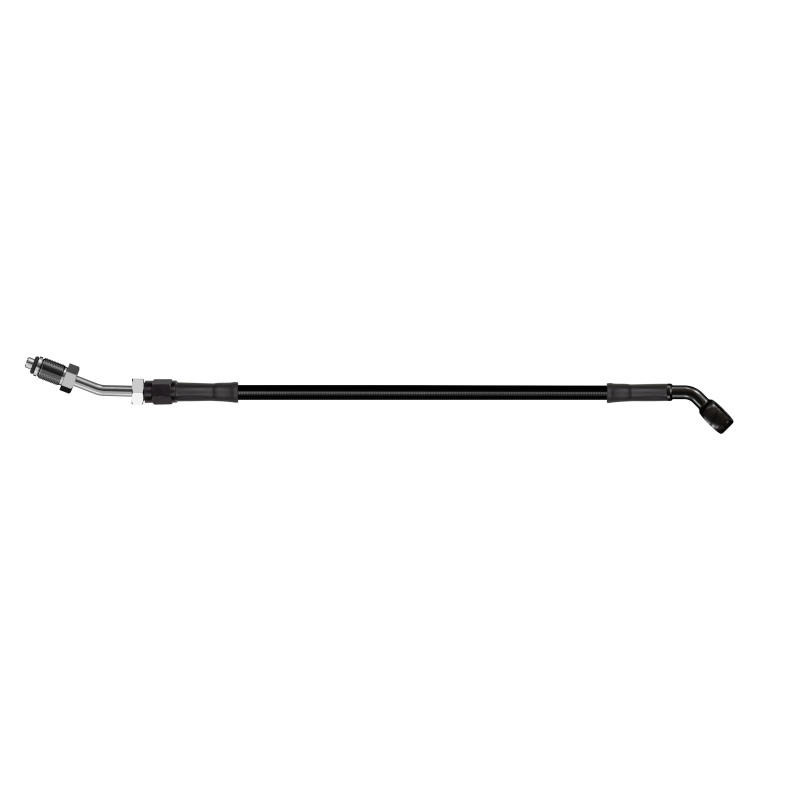 Goodridge 68in Universal Clutch Line w/Blk Zinc Fittings & Blk Hose - 45Deg Banjo w/20Deg 7/16 UNF