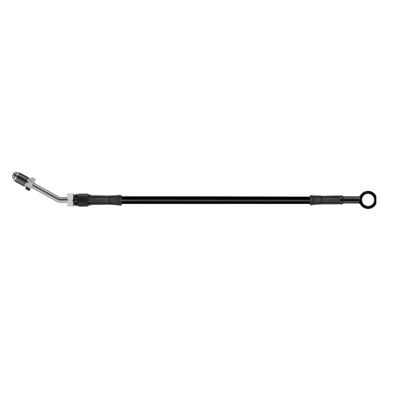 Goodridge 56in Universal Clutch Line w/Blk Zinc Fittings & Blk Hose - Straight Banjo w/M10 Fitting