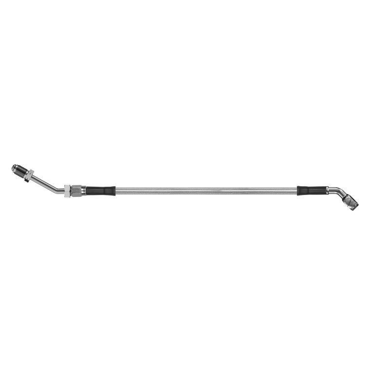 Goodridge 56in Universal Clutch Line w/SS Fittings & Clear Hose - 45Deg Banjo w/M10 Fitting
