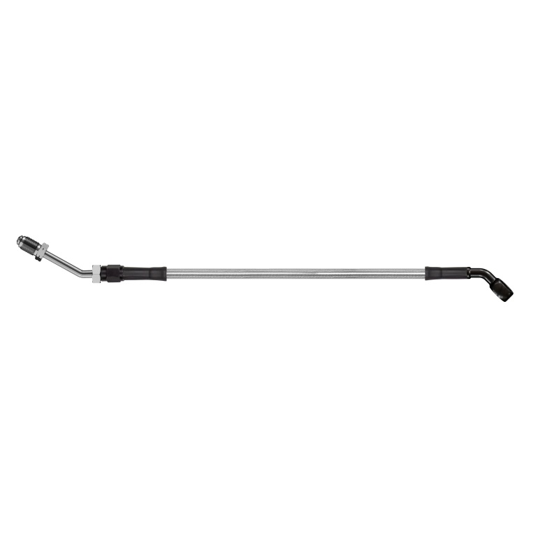 Goodridge 58in Universal Clutch Line w/Black Zinc Fittings & Clear Hose - 45Deg Banjo w/M10 Fitting