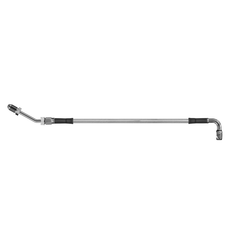 Goodridge 56in Universal Clutch Line w/SS Fittings & Clear Hose - 90Deg Banjo w/M10 Fitting