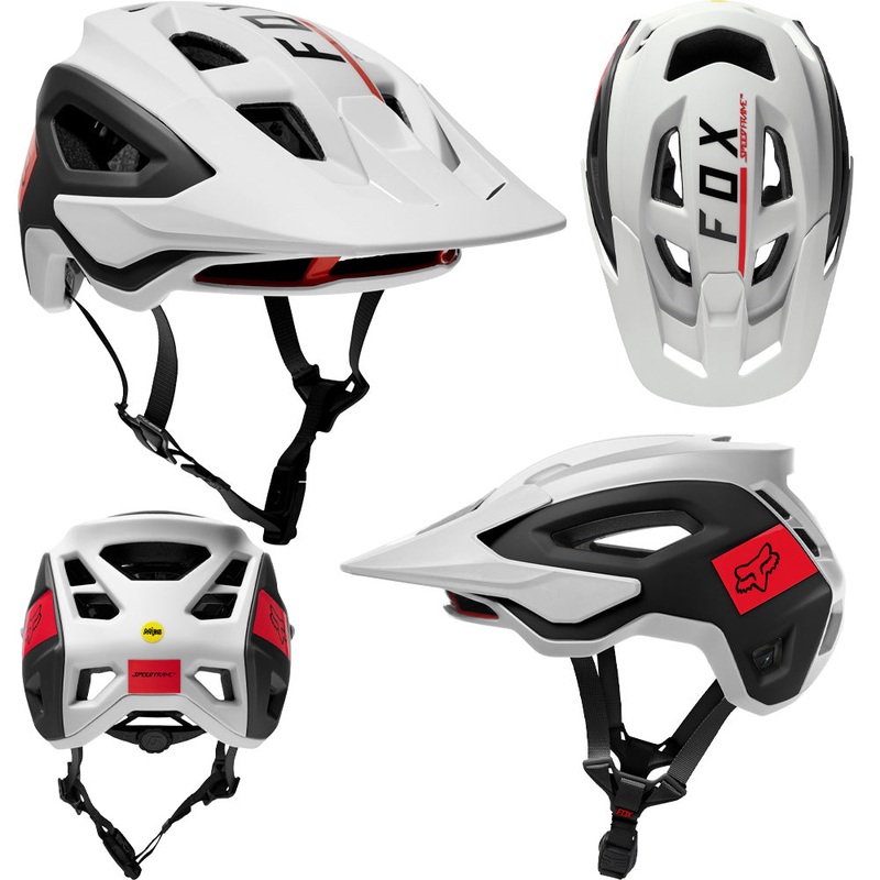 Fox Speedframe Pro MIPS Helmet - M - Blocked White - Black